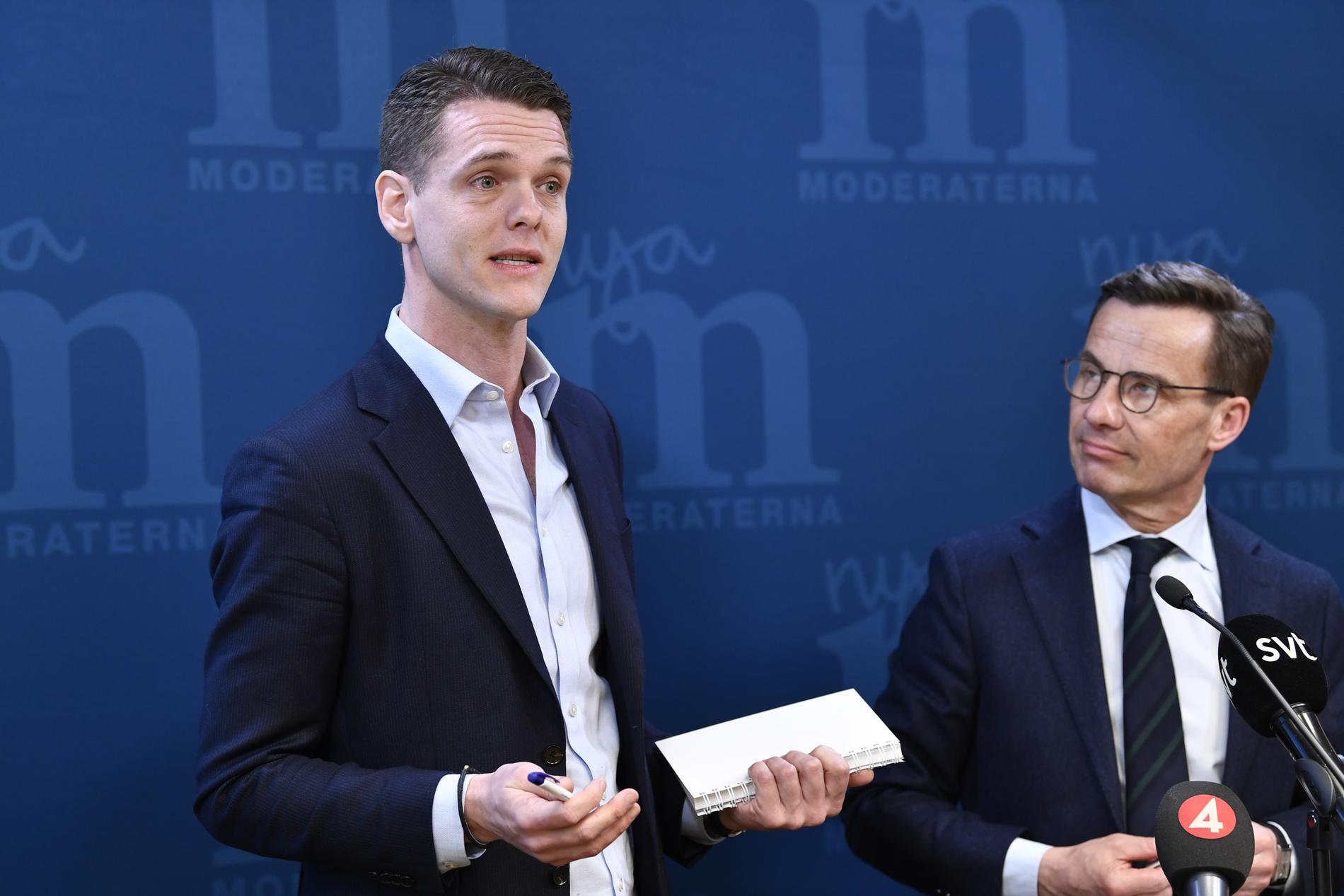 Christofer Fjellner och Moderaternas partiledare Ulf Kristersson.