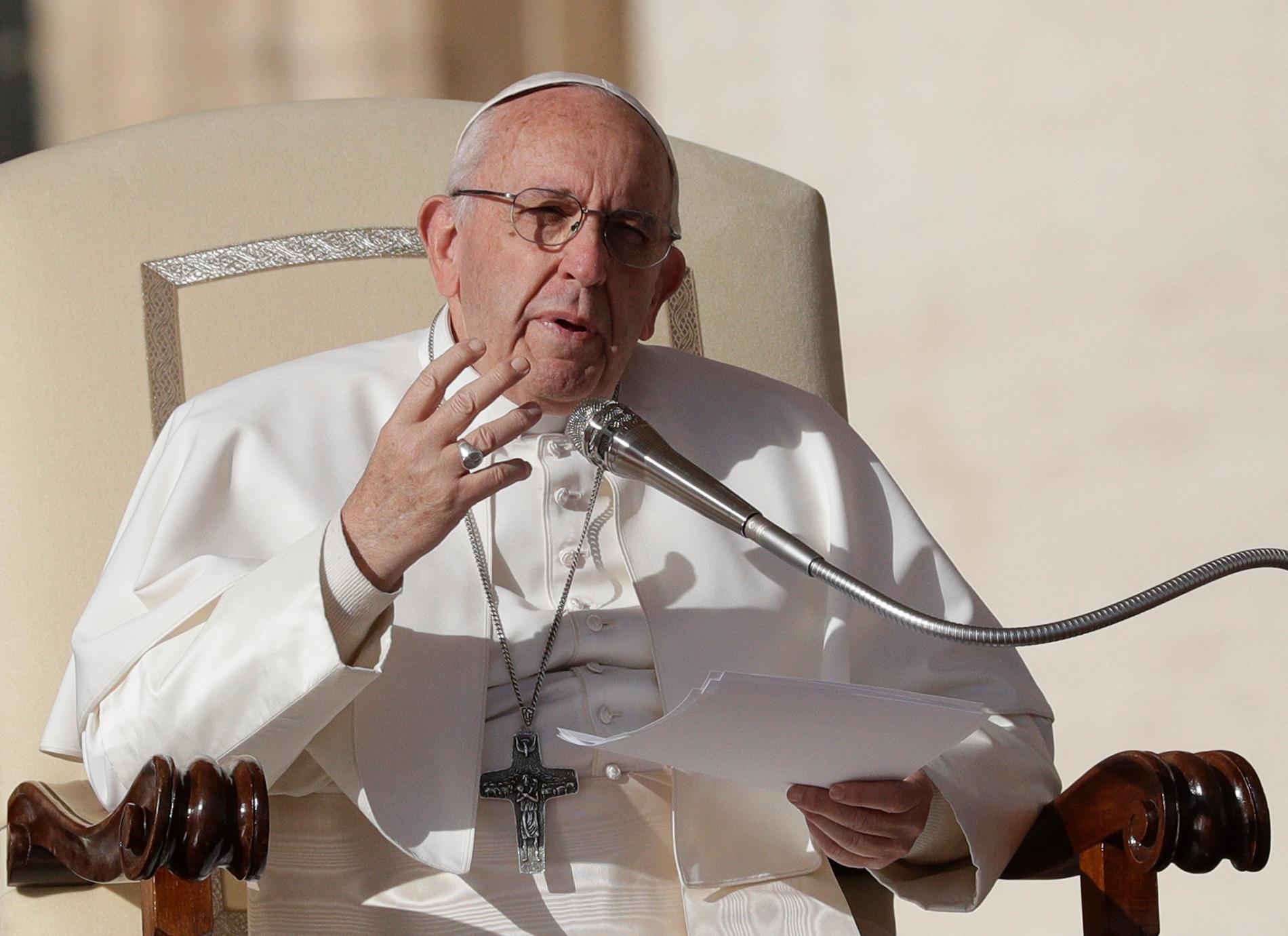Påve Franciskus uppmanar de europeiska ledarna att sluta gräla om migranterna på Medelhavet. Arkivbild.