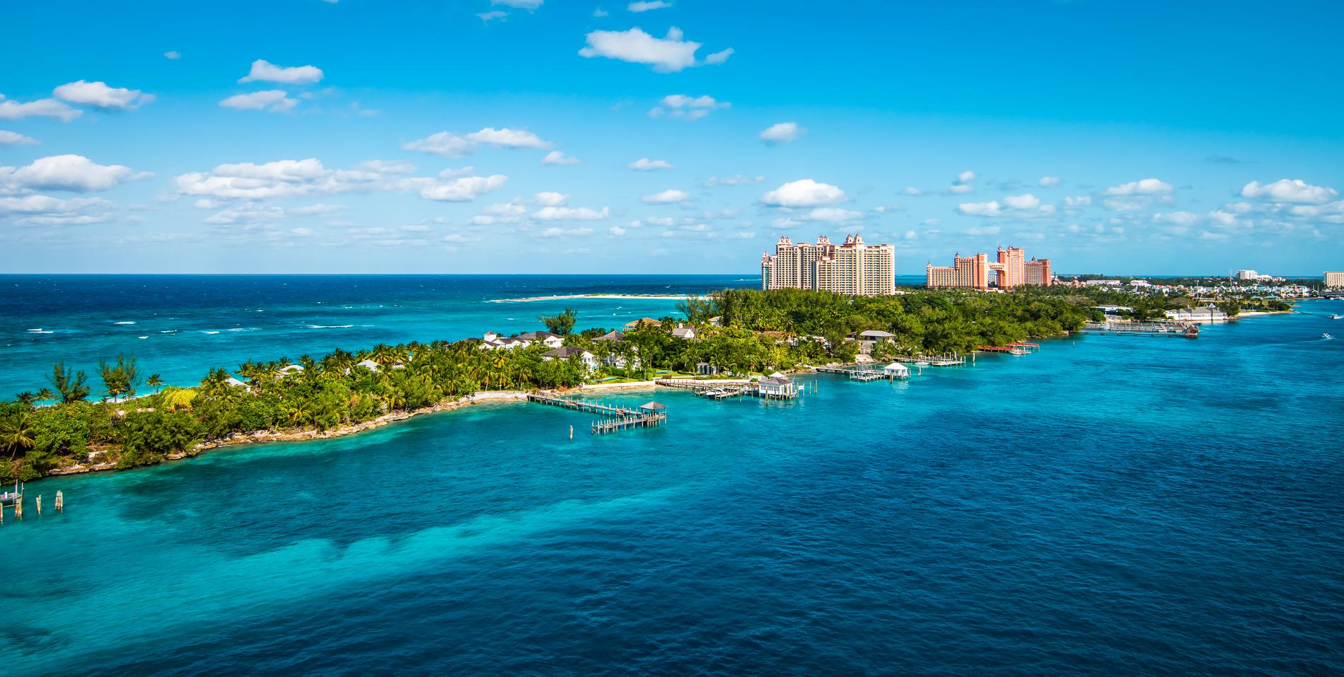 Bilden är på Paradise Island i Bahamas. 
