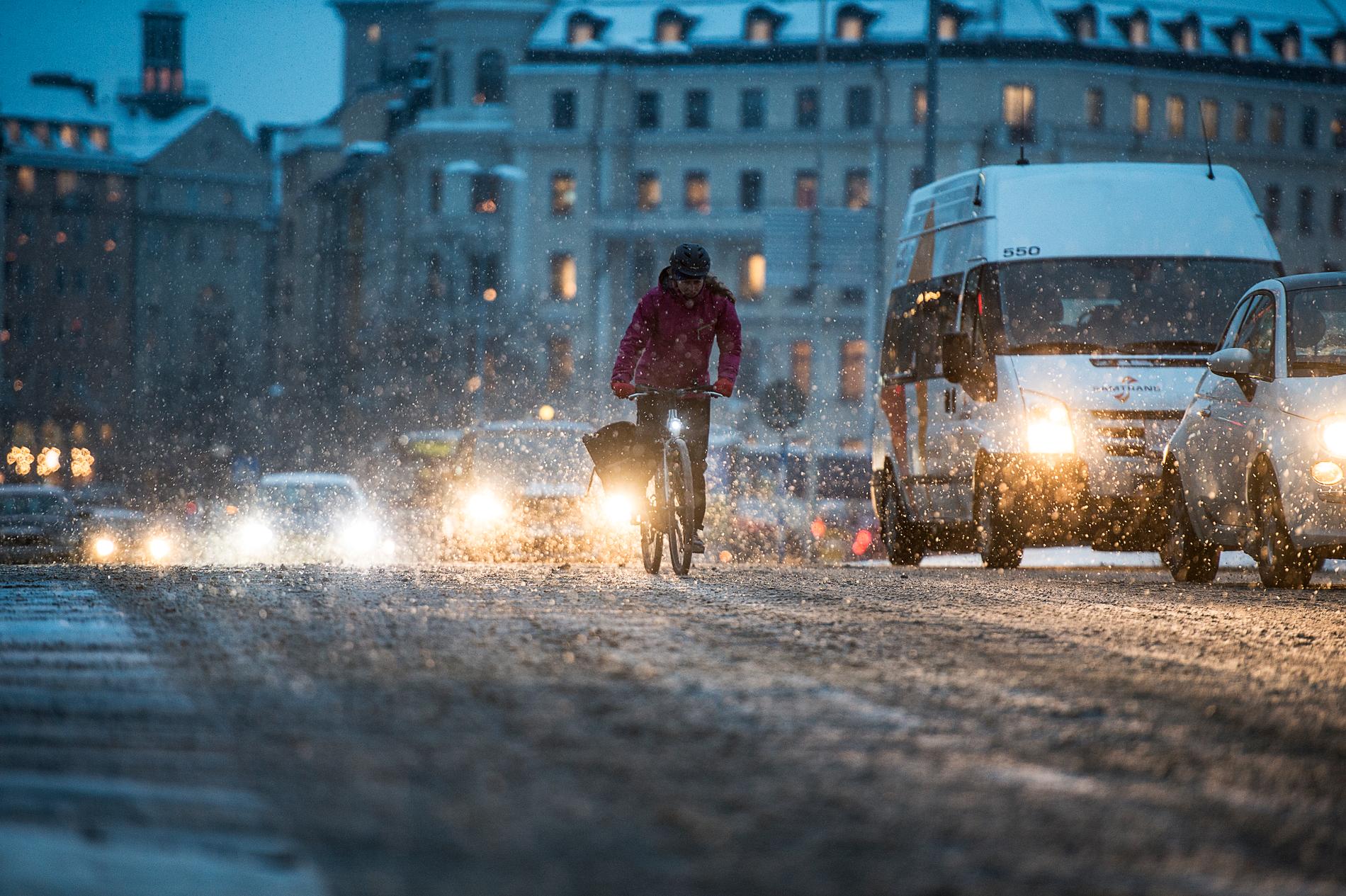 Arkivbild. Snöoväder i centrala Stockholm.