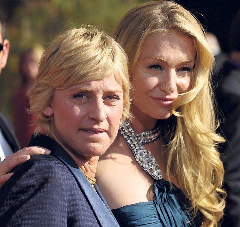 Äkta paret Ellen DeGeneres och Portia de Rossi.