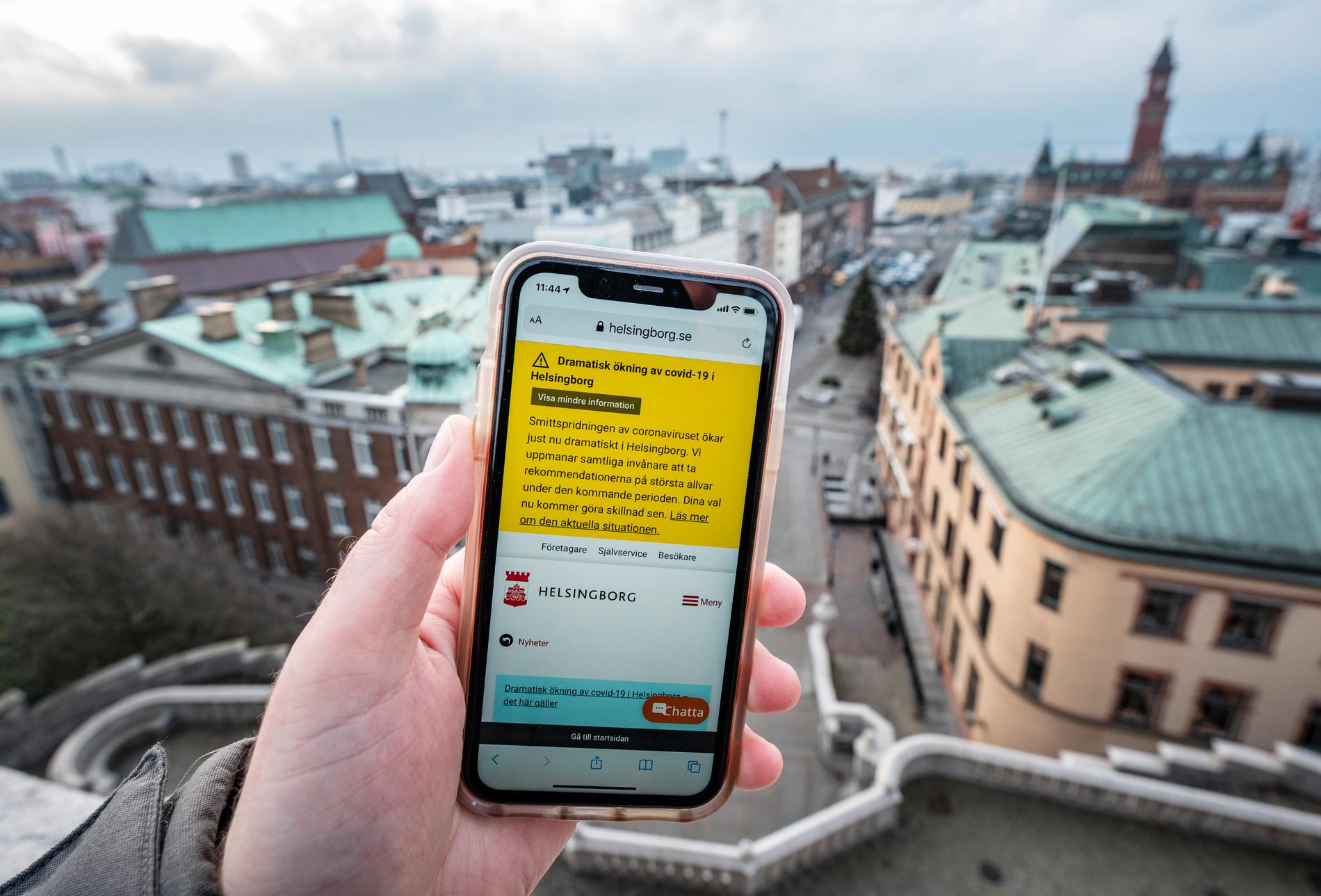 Smittrycket i Helsingborg är klart högre än i övriga Skåne.  Information om dramatisk ökning av covid-19 i Helsingborg på Helsingborg.se. 