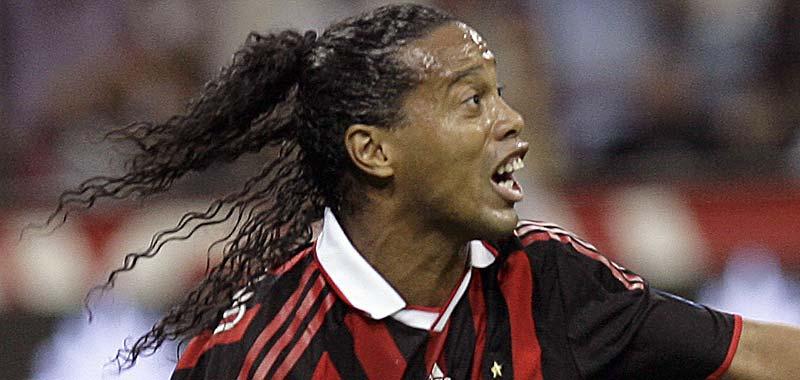 Ronaldinho var matchvinnare för Milan mot Roma.