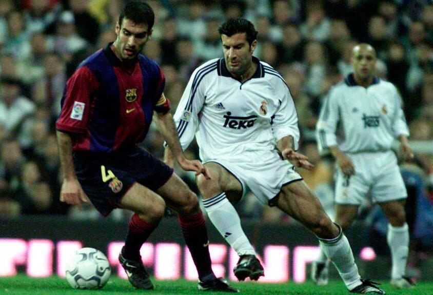 Guardiola och Figo 2001.