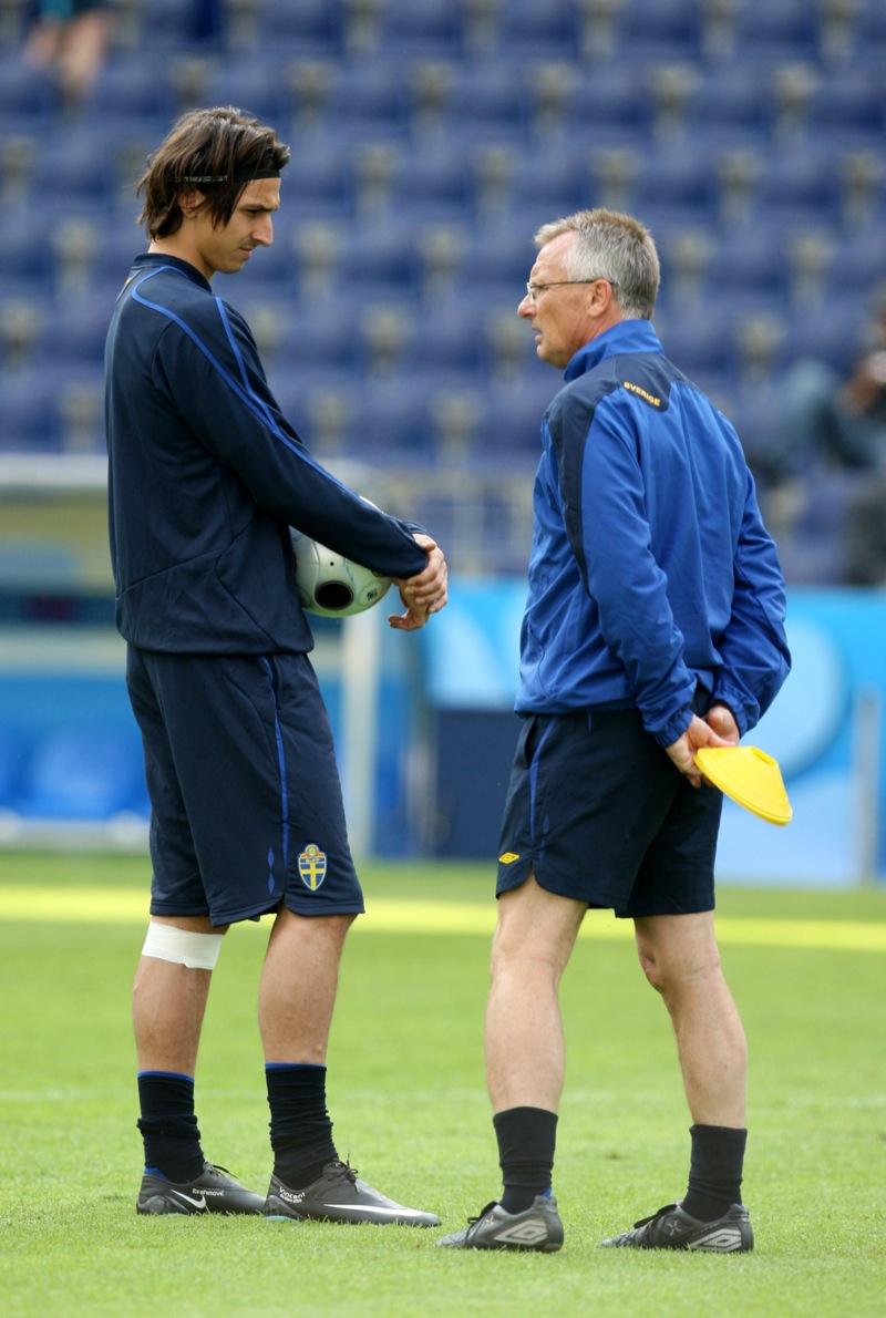 Zlatan Ibrahimovic tillsammans med vännen, den förre förbundskaptenen Roland Andersson.