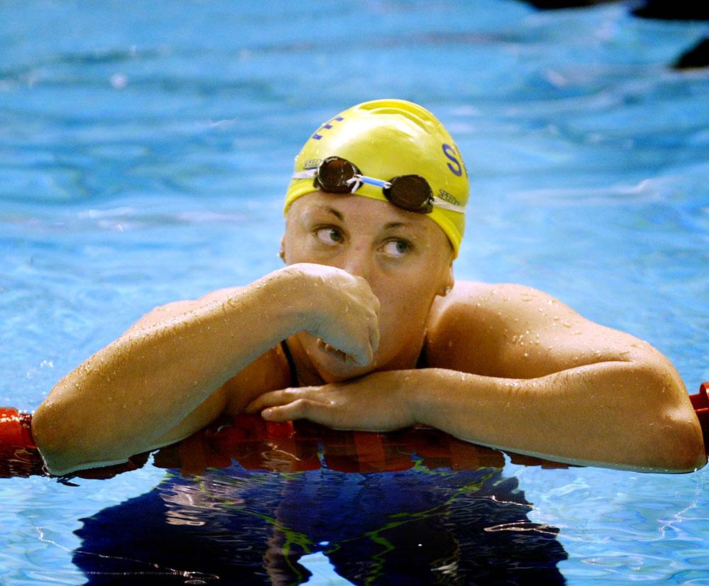 Emma Igelström under sim-SM för 13 år sedan