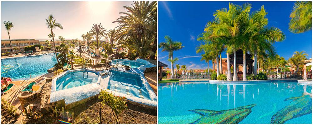 IFA interclub Atlantic på Gran Canaria ligger i San Agustín och är perfekt för hela familjen. Green Garden på Teneriffa har hög standard och ligger nära golfbana och vattenlandet Siam Park. 
