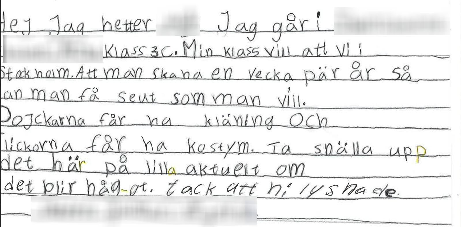 Barnens brev till Löfven.
