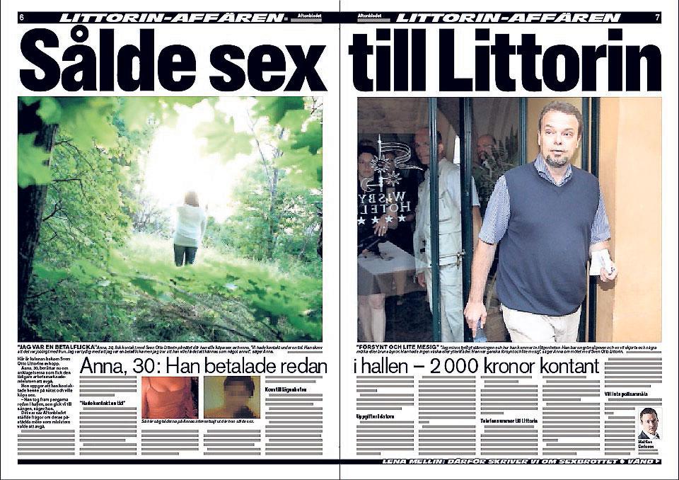 I Aftonbladet den 10 juli berättade ”Anna” att Sven Otto Littorin ska ha köpt sex av henne. Enligt debattören är svensk sexlagstiftning ett uttryck för moralpanik.