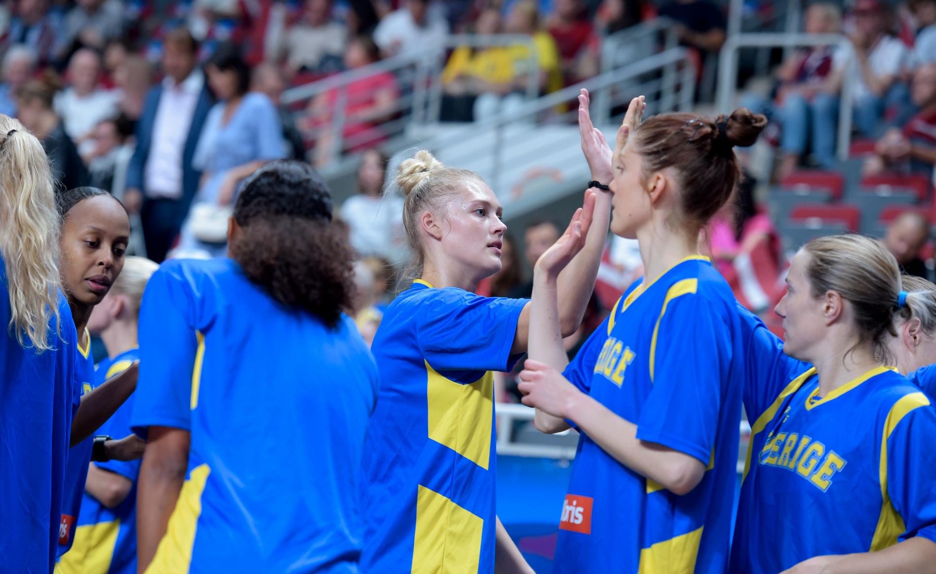 Sverige under basket-EM i somras. Arkivbild