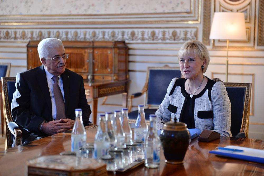 Mahmoud Abbas i möte med utrikesminister Margot Wallström (S).