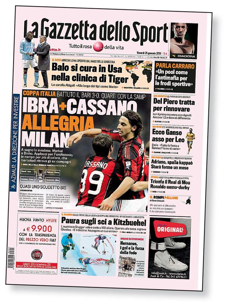 Kommentar: Zlatan hyllas för sitt samspel med Cassano efter cupmatchen mot Bari. Man passar också på att leka med Milantränaren Allegris namn. ”Allegria” = kul.