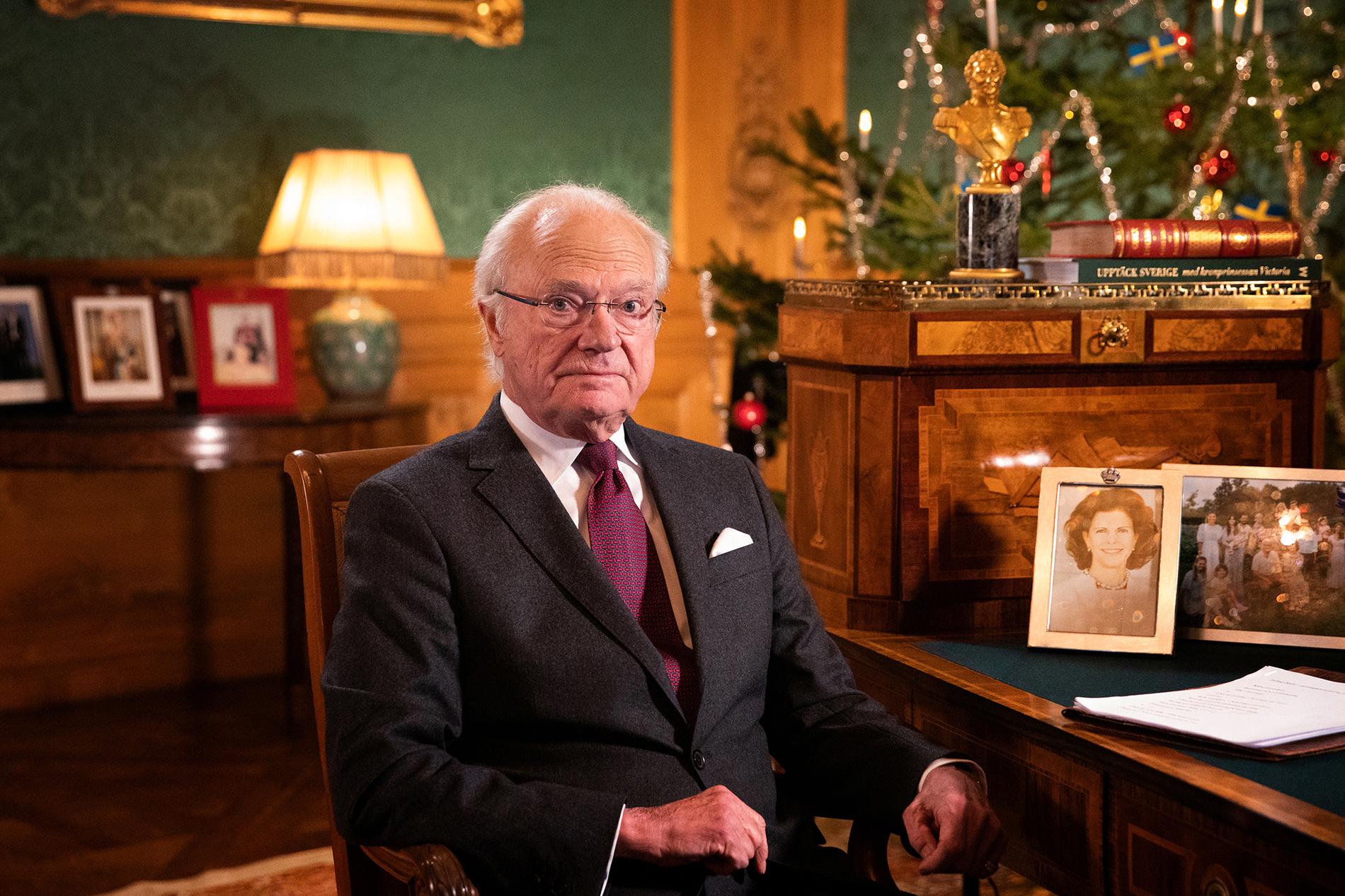 Kungen höll sitt årliga jultal från Stockholms slott.