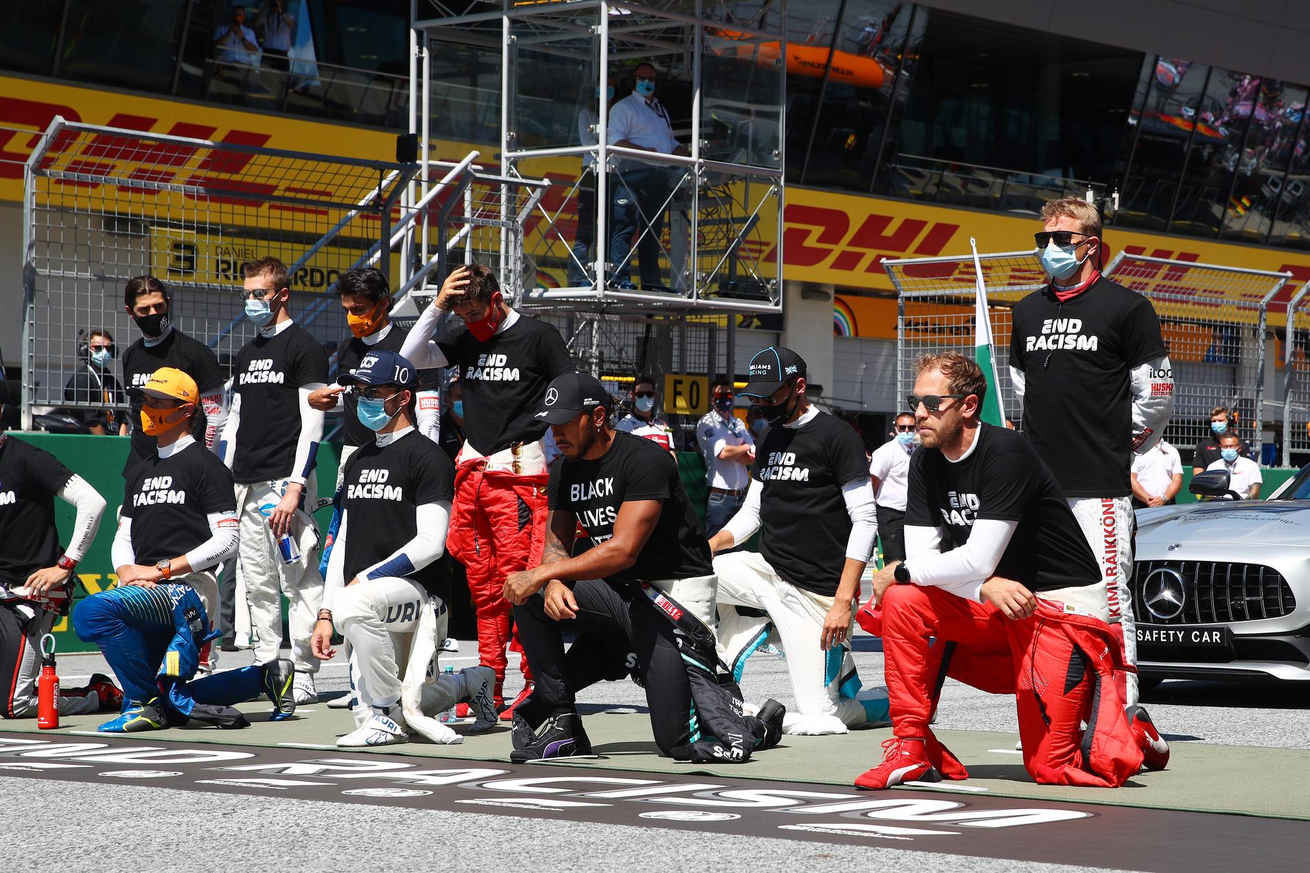 Majoriteten av Formel 1-förarna ”tog ett knä” – men inte alla.