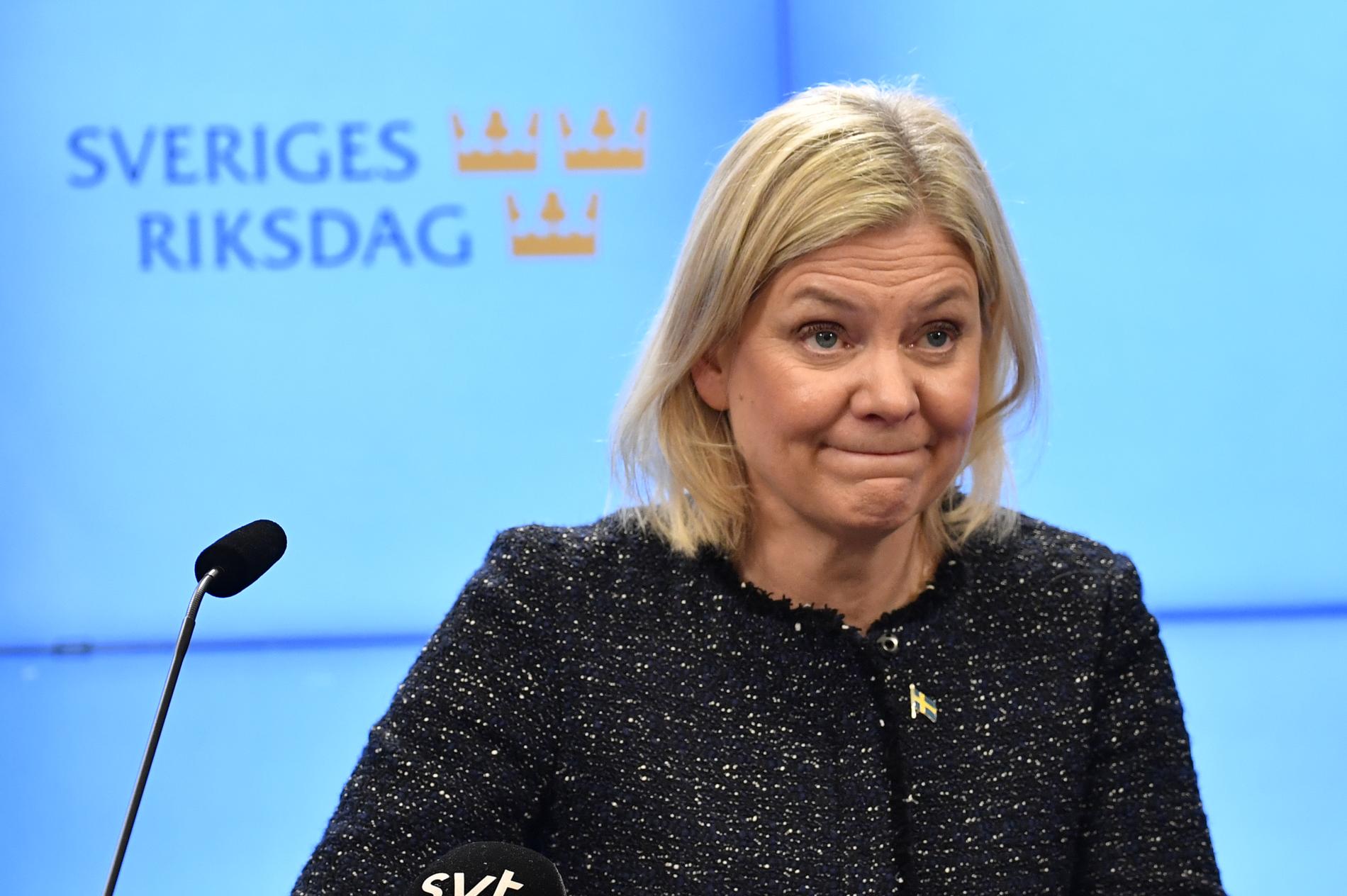 Statsminister Magdalena Andersson (S) kan glädja sig över den senaste tidens opinionsmätningar. Arkivbild.
