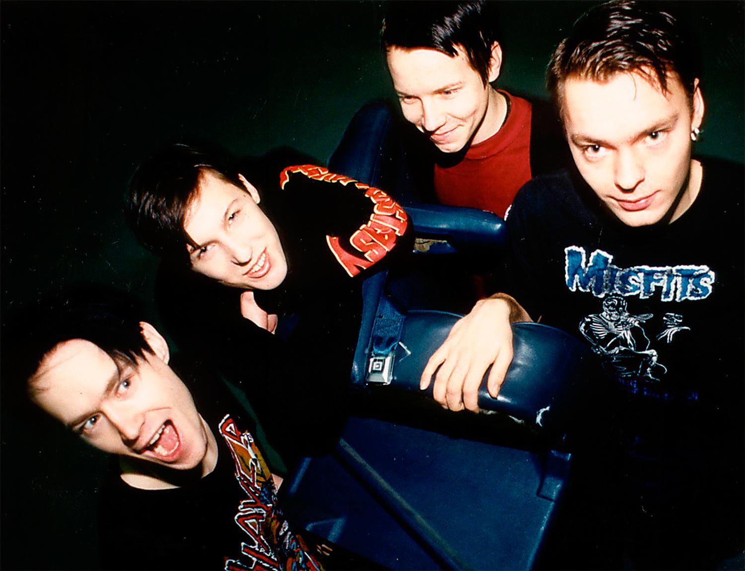 Refused 1997: Dennis Lyxzén, Kristoffer Steen, David Sandström och Jonas Eriksson.