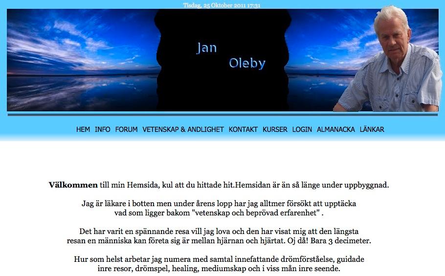 Jan Olebys hemsida.