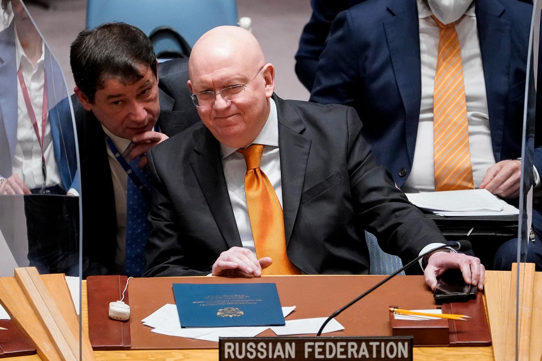 Rysslands FN-ambassadör Vasilij Nebenzia. Arkivbild.