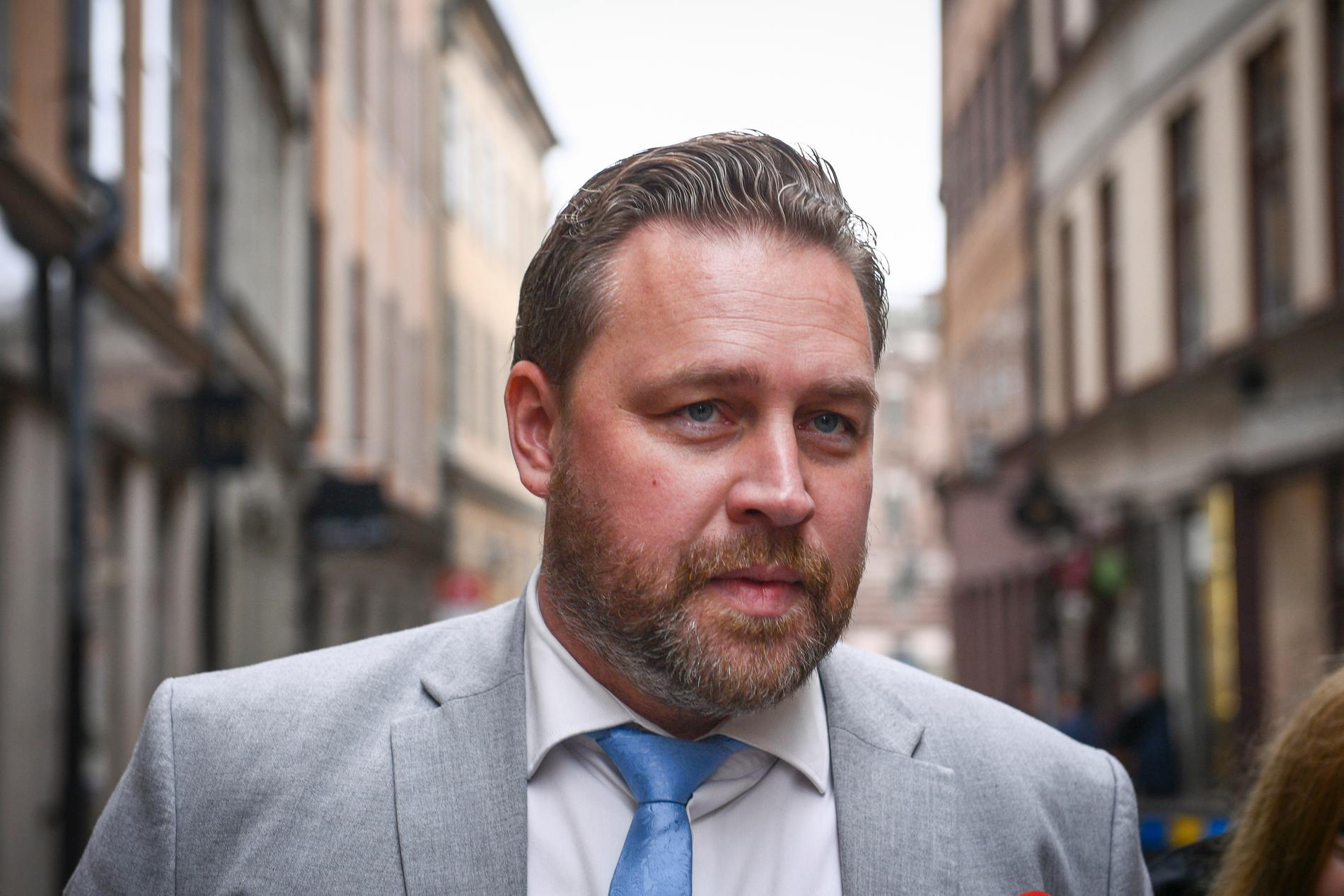 Mattias Karlsson (SD) har arbetat med Jimmie Åkesson sedan studietiden och är "chefsideolog" för partiet. Arkivbild.