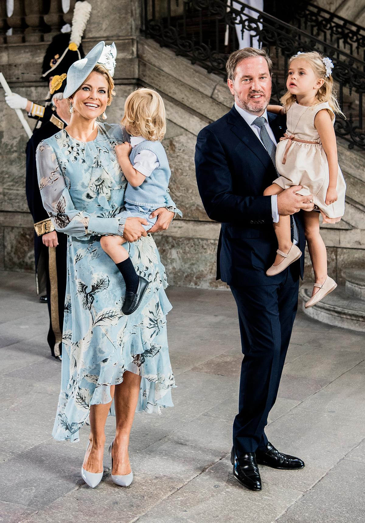 Prinsessan Madeleine, prins Nicolas, Chris O’Neill och prinsessan Leonore. 