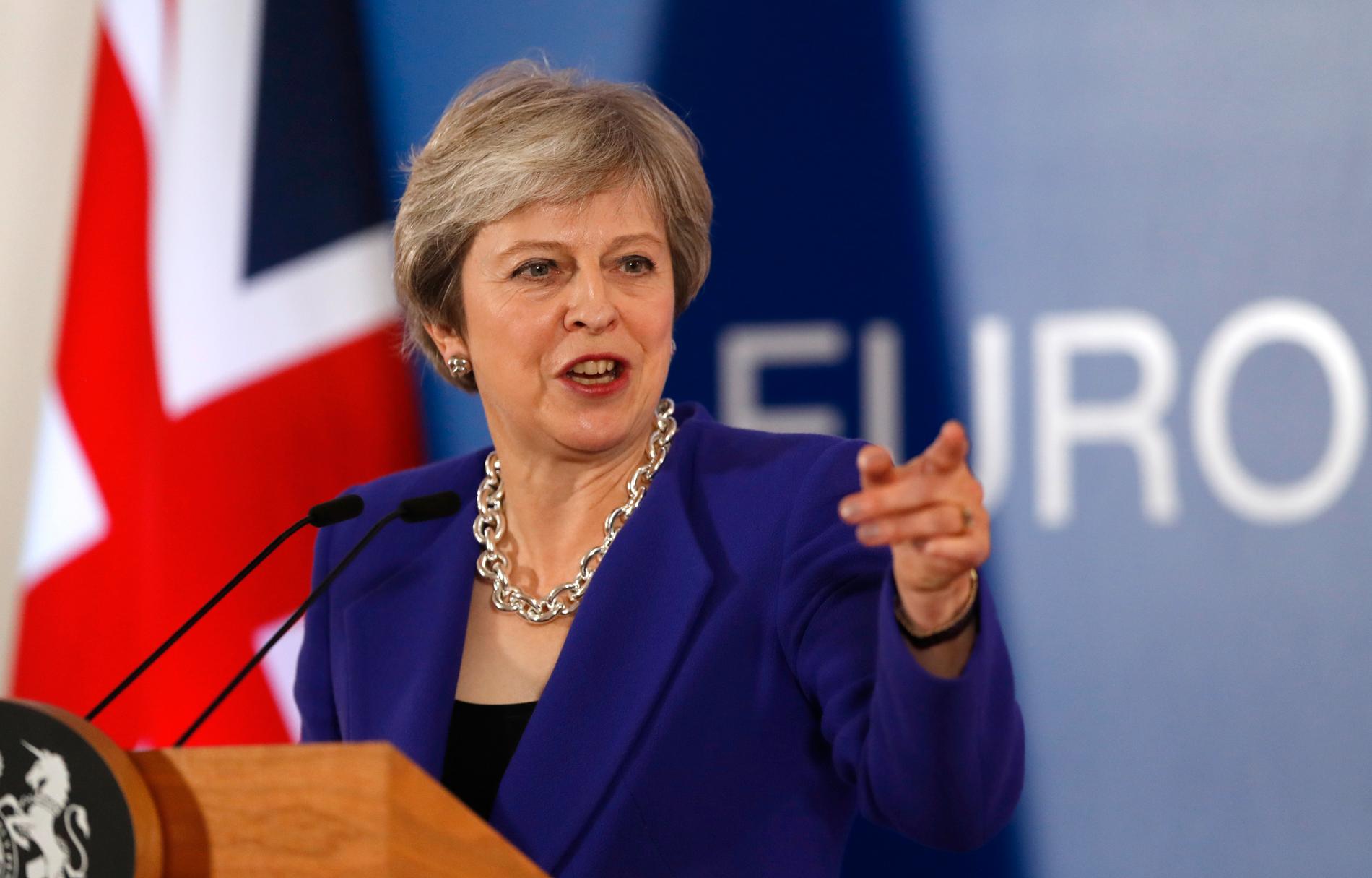 Storbritanniens premiärminister Theresa May vid veckans EU-toppmöte i Bryssel.