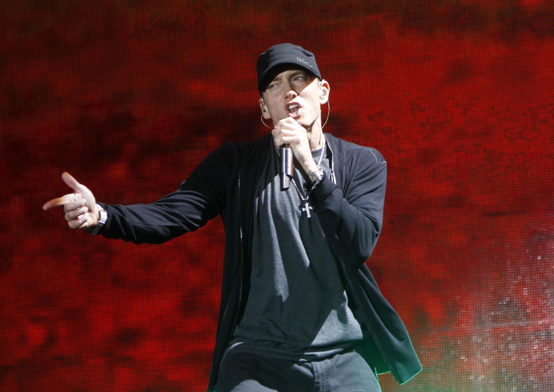 Eminem har slagit rekord i flest antal certifieringar för guld- och platinumsinglar i branschorganisationen RIAA:s historia. Arkivbild.