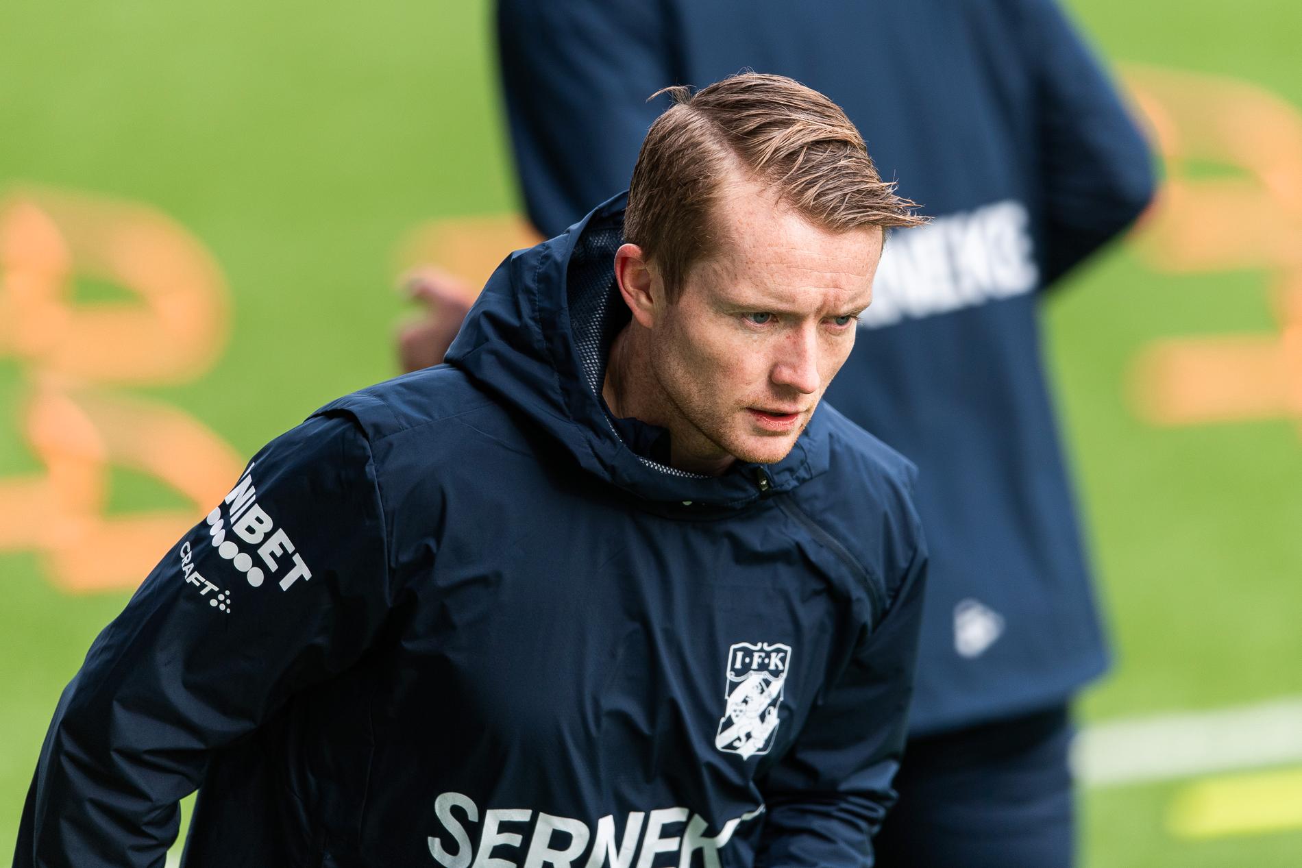 Sam Larsson under en träning med IFK Göteborg förra våren. 
