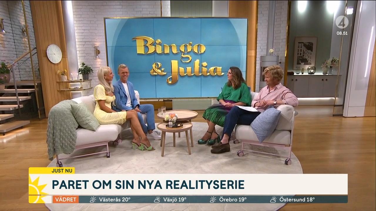 Julia Franzén och Bingo Rimér i ”Nyhetsmorgon”.
