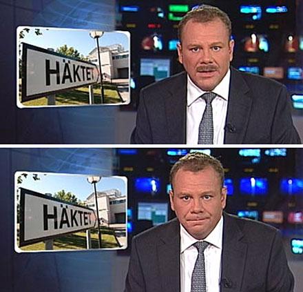FÖRE - OCH EFTER SVT:s nyhetsankare Rikard Palm rakade av sig mustaschen mellan Rarpports 18-sändning och 19.30-sändningen.