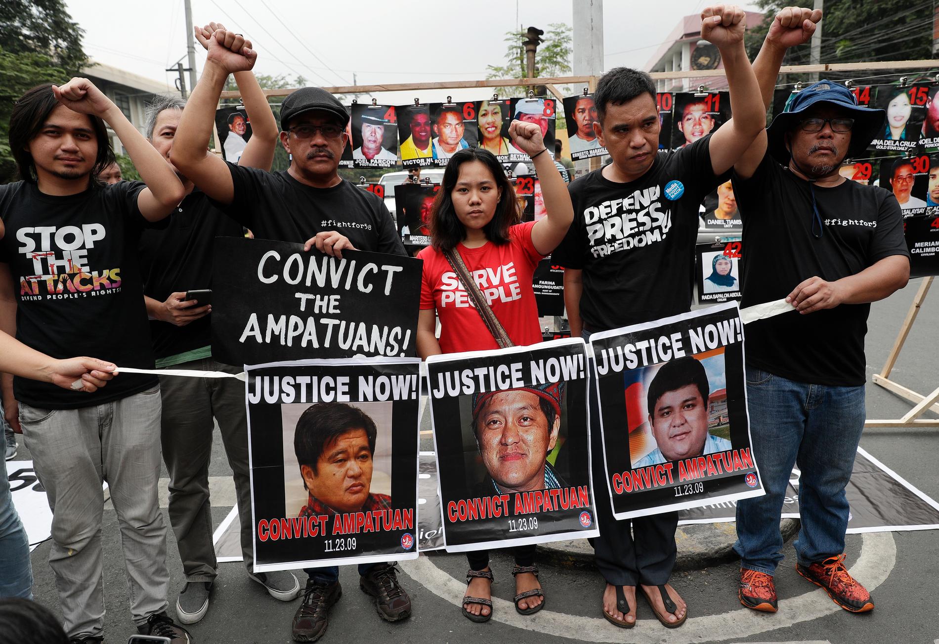 En manifestation den 23 november i år som uppmärksammar årsdagen av massakern i Maguindanao.