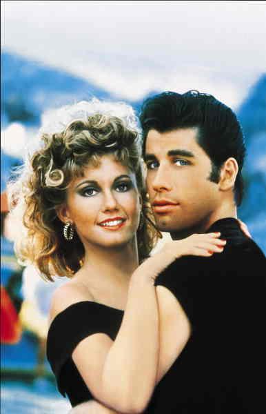 Olivia Newton John och John Travolta som Sandy och Danny Zuko i ”Grease”.