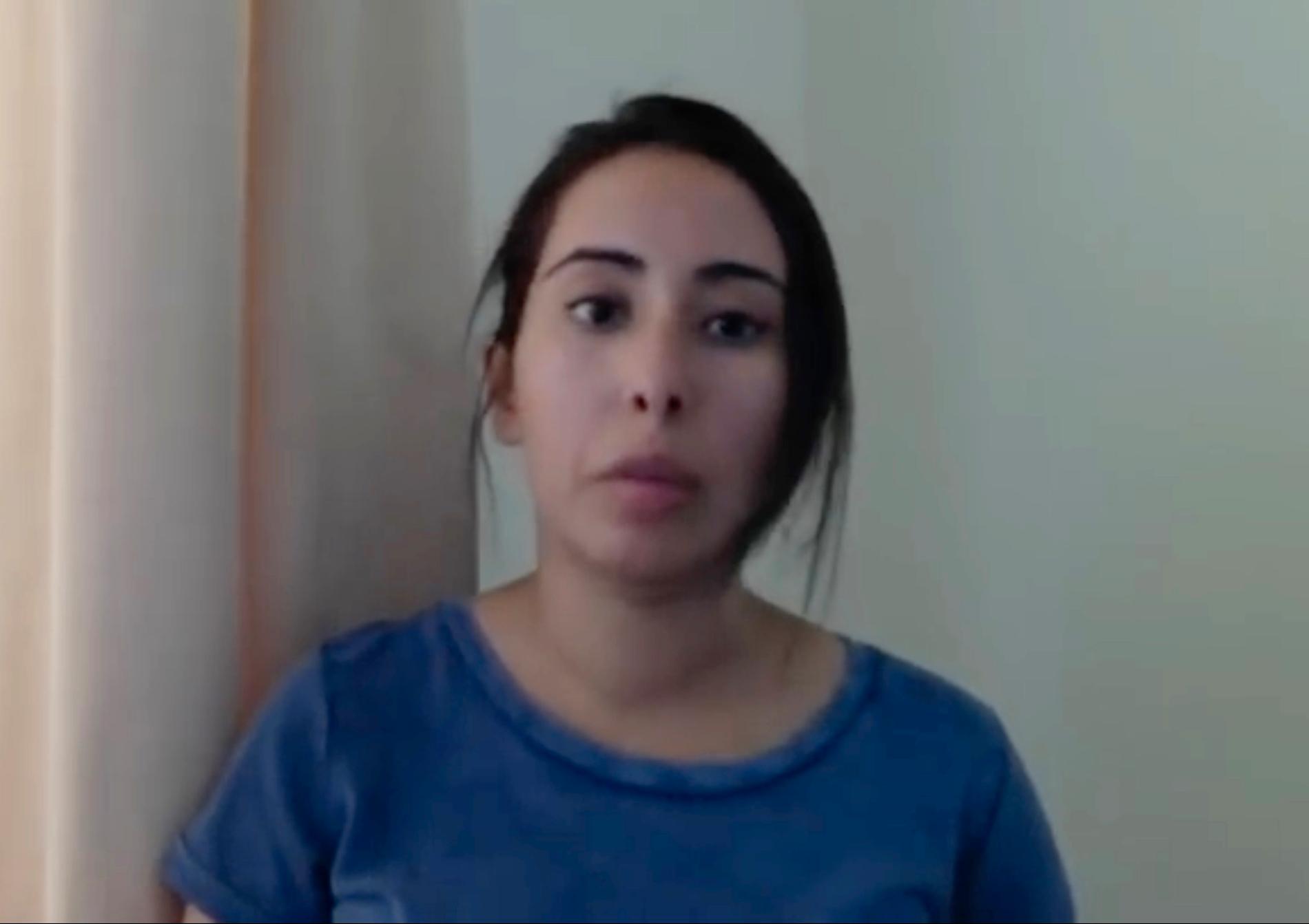 Latifa Al-Maktoums i videon som laddats upp på Youtube.