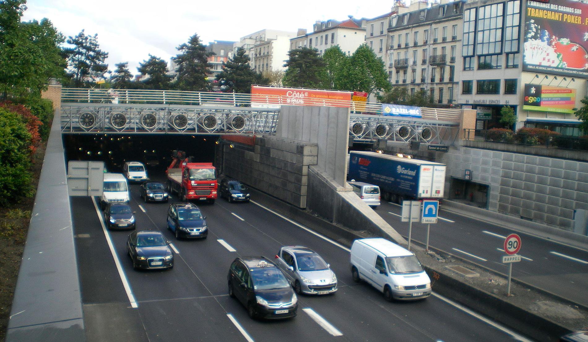 Landy-tunneln i Paris.