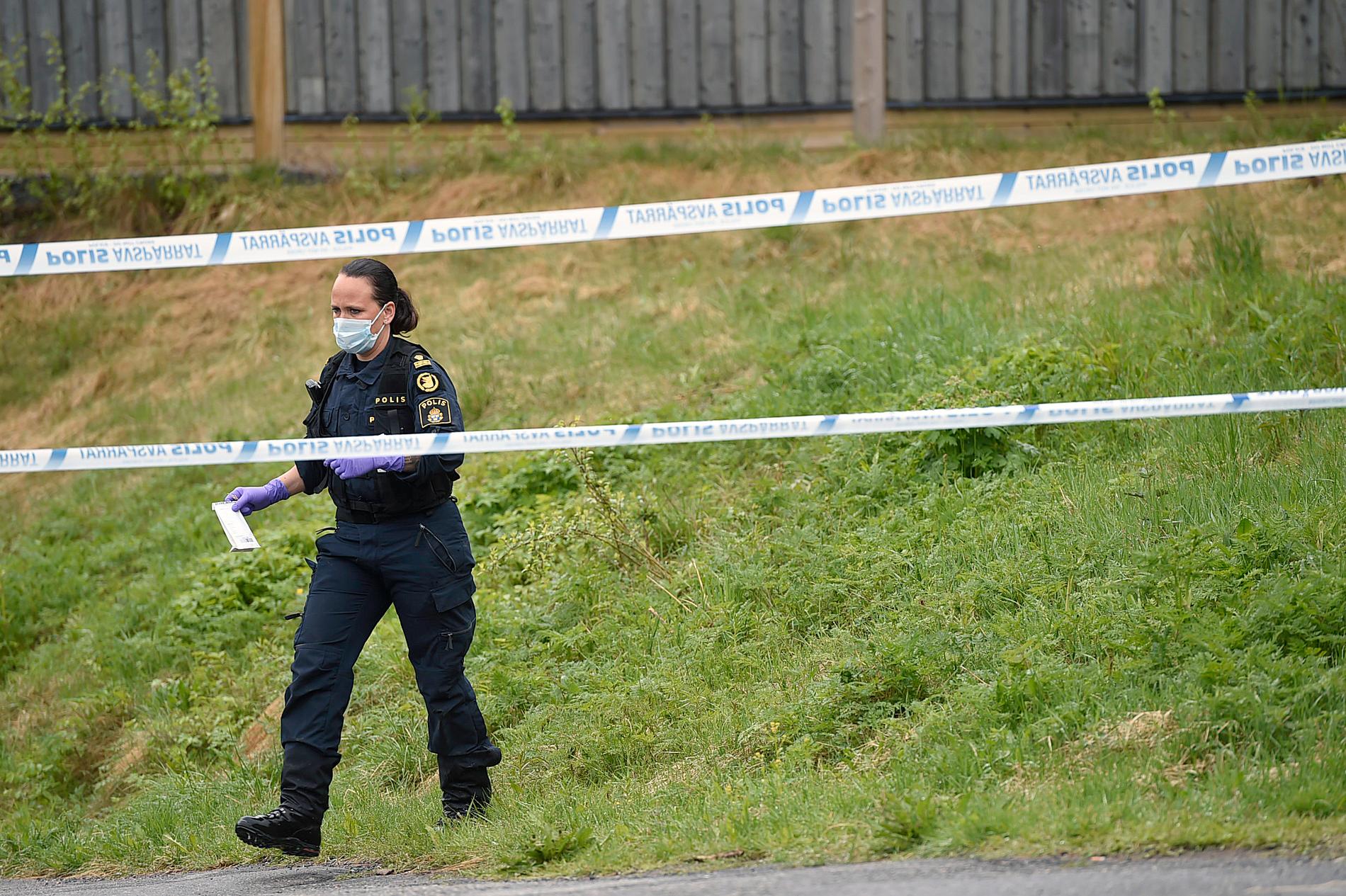Polisen undersöker platsen för fredags våldtäkt i Åliden, Umeå.