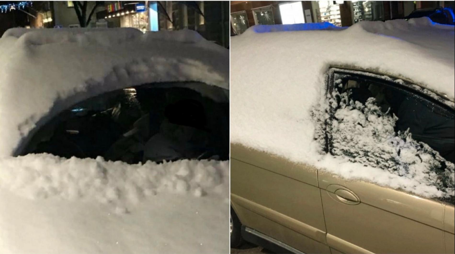 47-åringen struntade i att ta bort snön från bilen. 