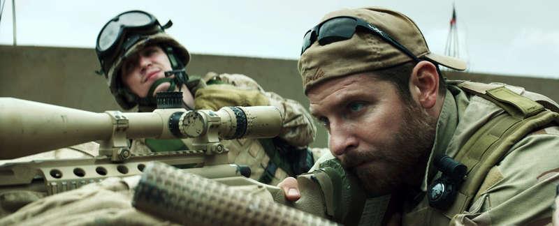 ”American sniper” med Bradley Cooper.