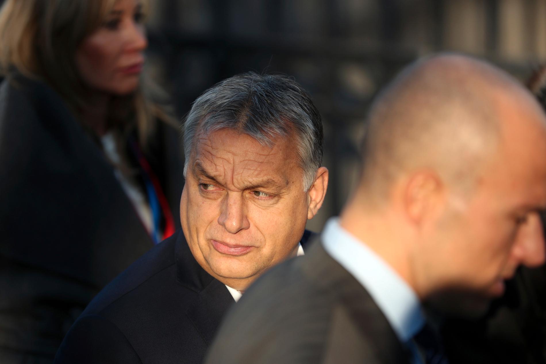 Ungerns premiärminister Viktor Orbán stängdes av från arbetet i EU-gruppen EPP i mars i år. Arkivbild.