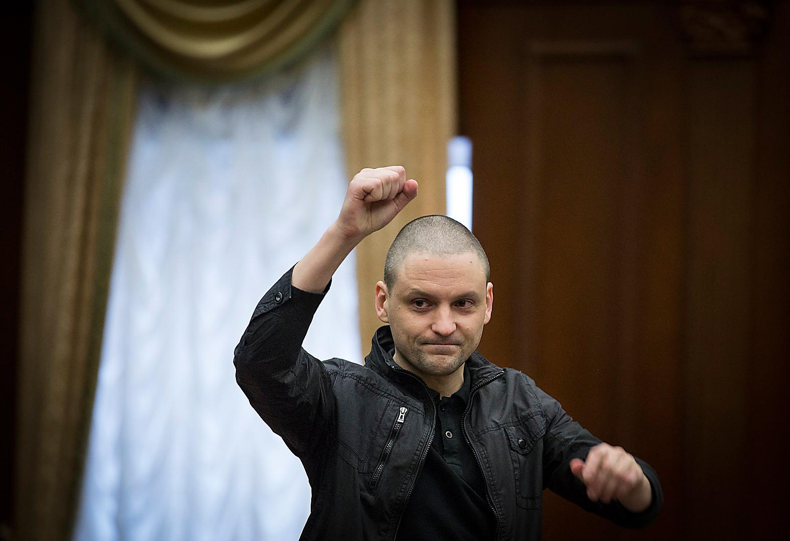 4,5 års fängelse väntar Sergei Udaltsov. Foto: AP.