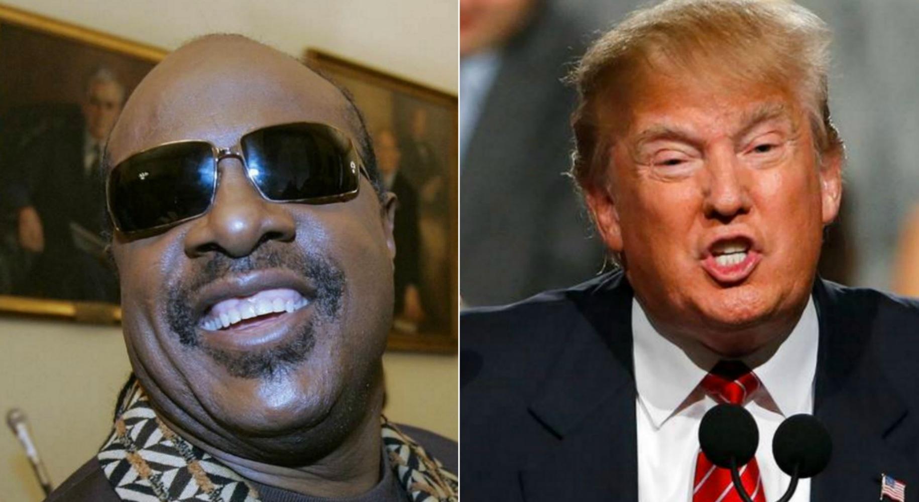 Stevie Wonder och Donald Trump.