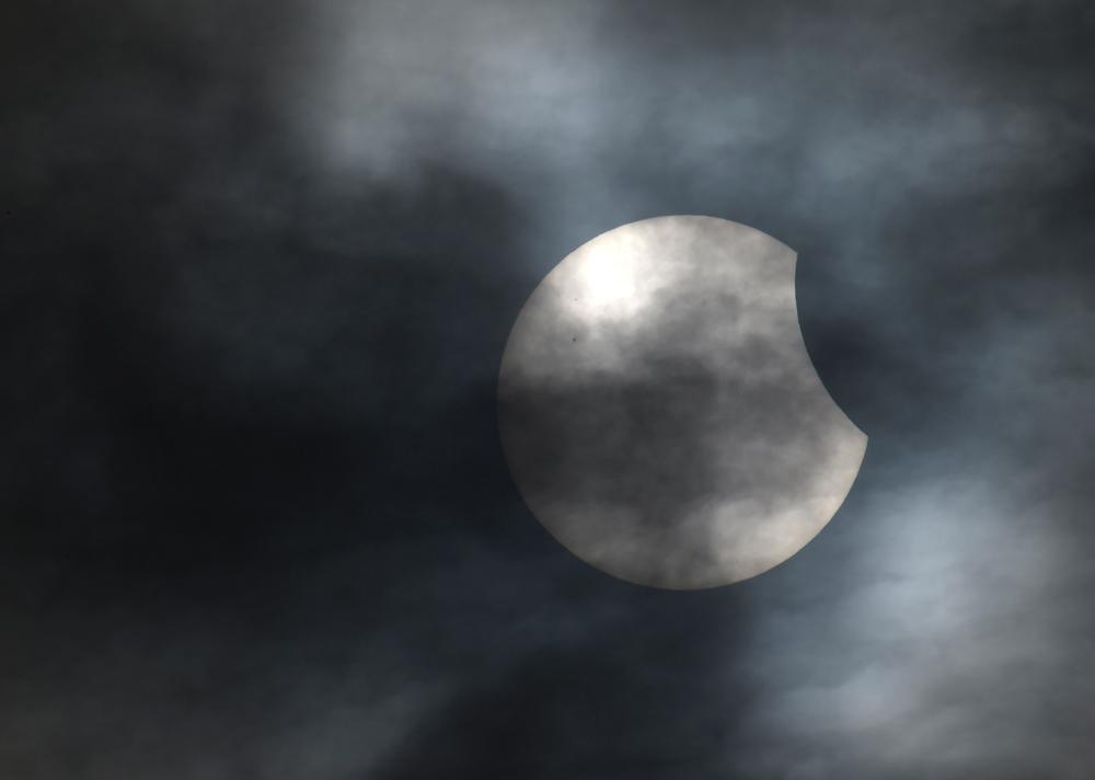 Solförmörkelsen fångad i närheten av Bridgwater i sydvästra England.