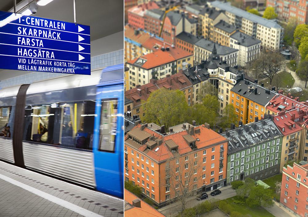 Stor skillnad i bostadspriset mellan olika tunnelbanestationer.
