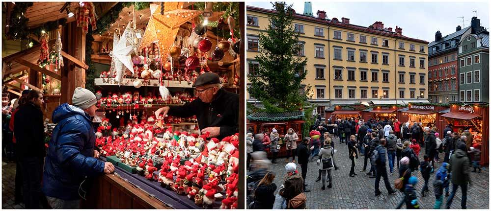 Stortorgets julmarknad i Gamla Stan i Stockholm lockar både stockholmare och turister. 