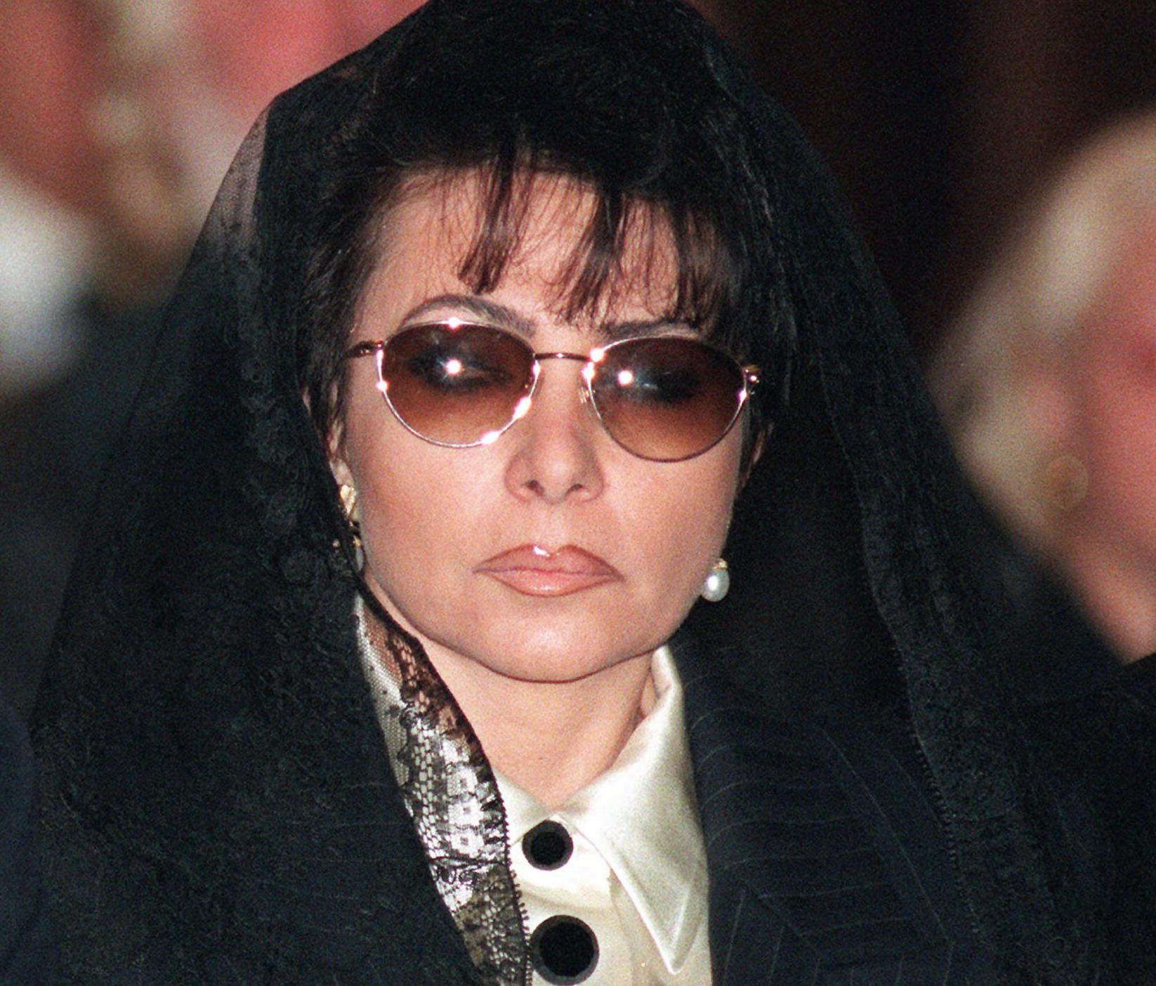 Patrizia Reggiani på ex-makens begravning 1995.