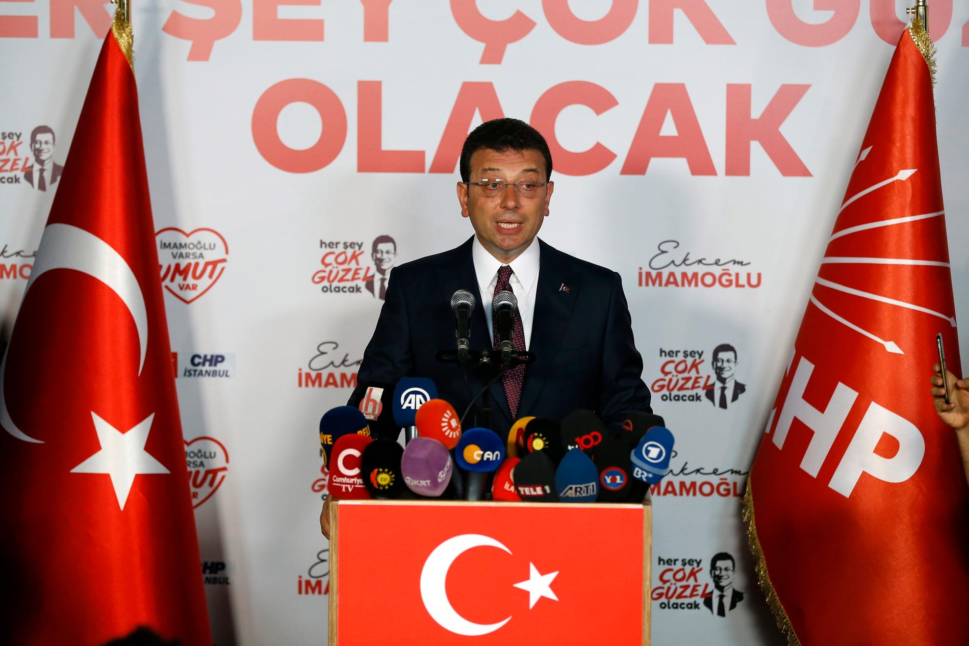 CHP:s kandidat Ekrem Imamoğlu segrade i borgmästarvalet i Istanbul.