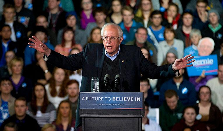 Bernie Sanders betecknade sig själv som demokratisk socialist när han kampanjade för att bli Demokraternas presidentkandidat. 