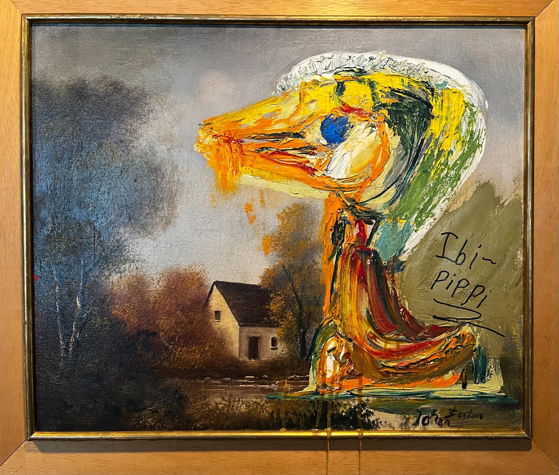 Konstnären Ibi-Pippi Orup Hedegaard har vandaliserat Asger Jorns berömda målning "Den störande ankungen". Arkivbild.