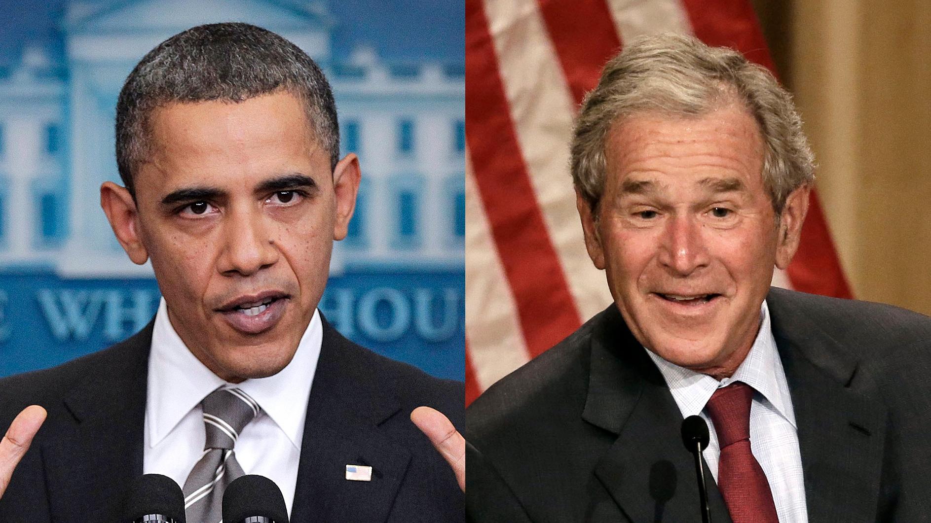 Barack Obama och George W Bush – presidenter som arbetat med kraftiga sanktioner.