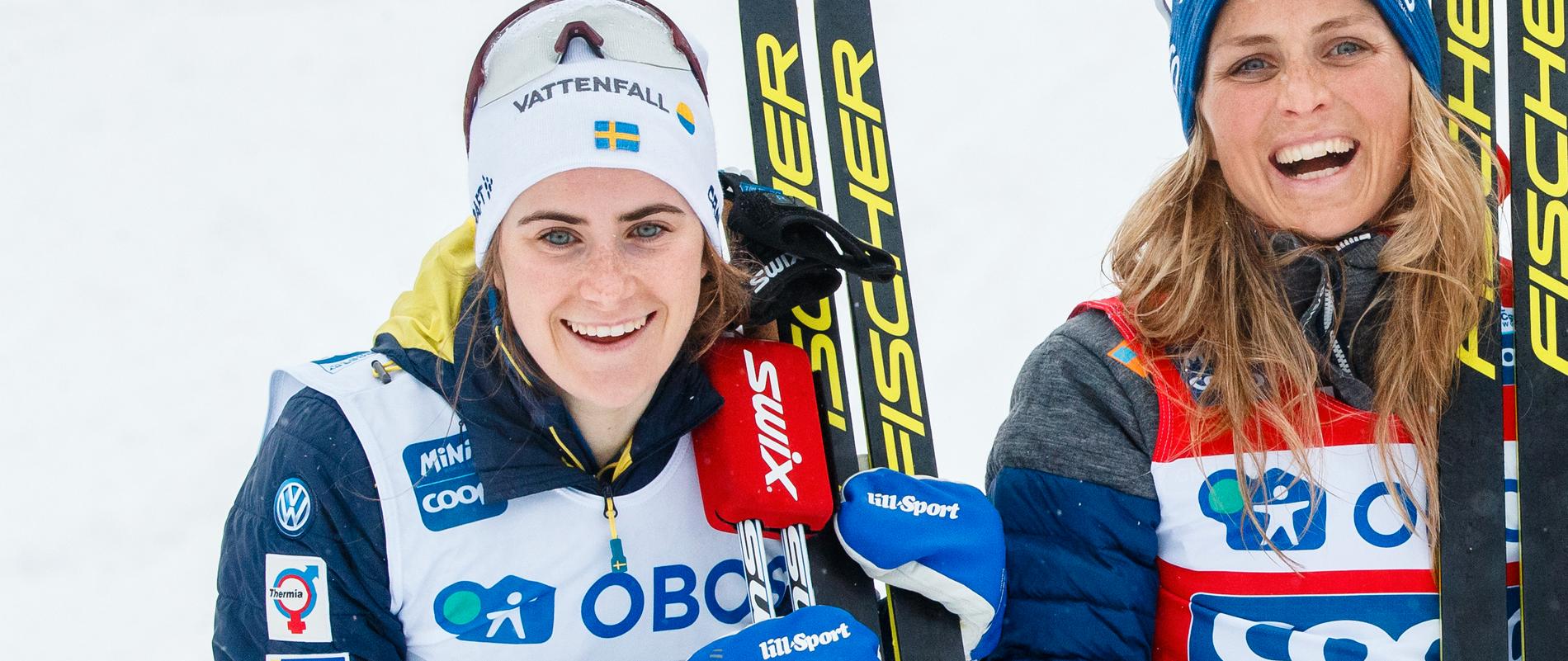 Ebba Andersson under världscupen i Falun