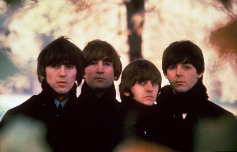 George Harrison, John Lennon, Ringo Starr och Paul Mc Cartney i Beatles när det begav sig.