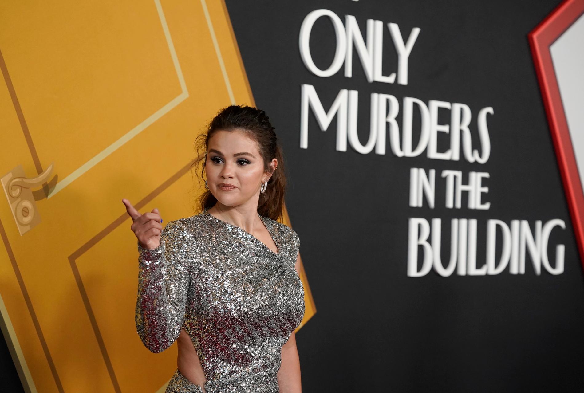 Selena Gomez på premiär för serien ”Only murders in the building”. 